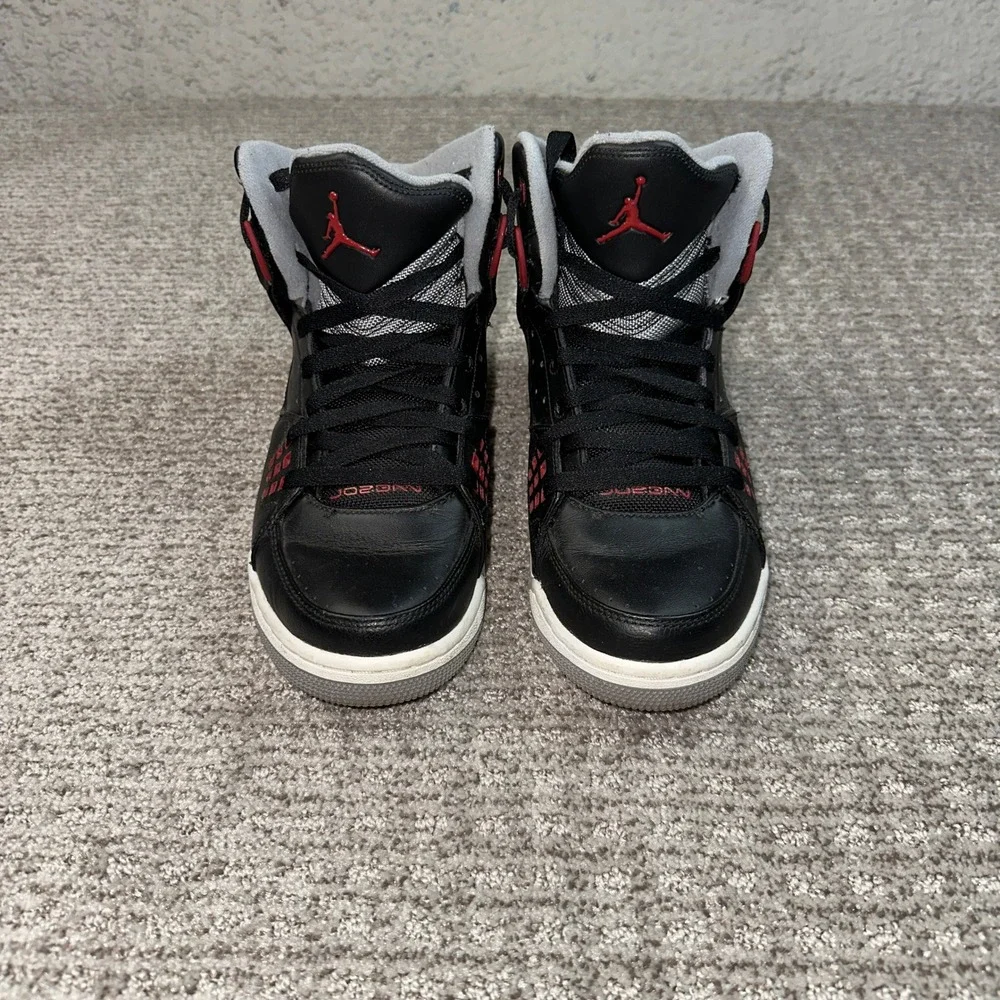 Jordan Flight 45 High Black Varsity Red Stealth Sneakers 538698-020 Mens 8